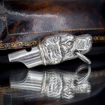 Vintage Sterling Silver Novelty Hunting Dog Whistle Pendant