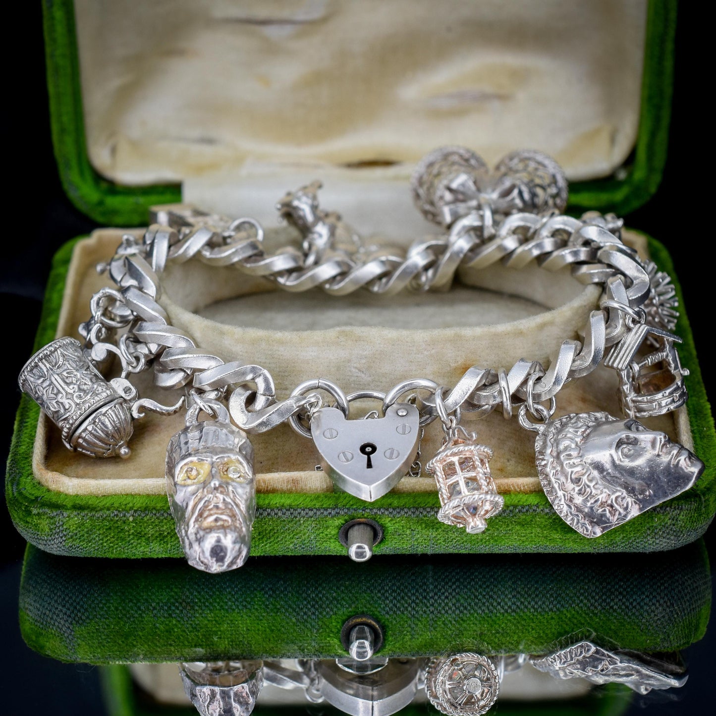 Vintage 90g Sterling Silver Multi Charm Bracelet | 7"