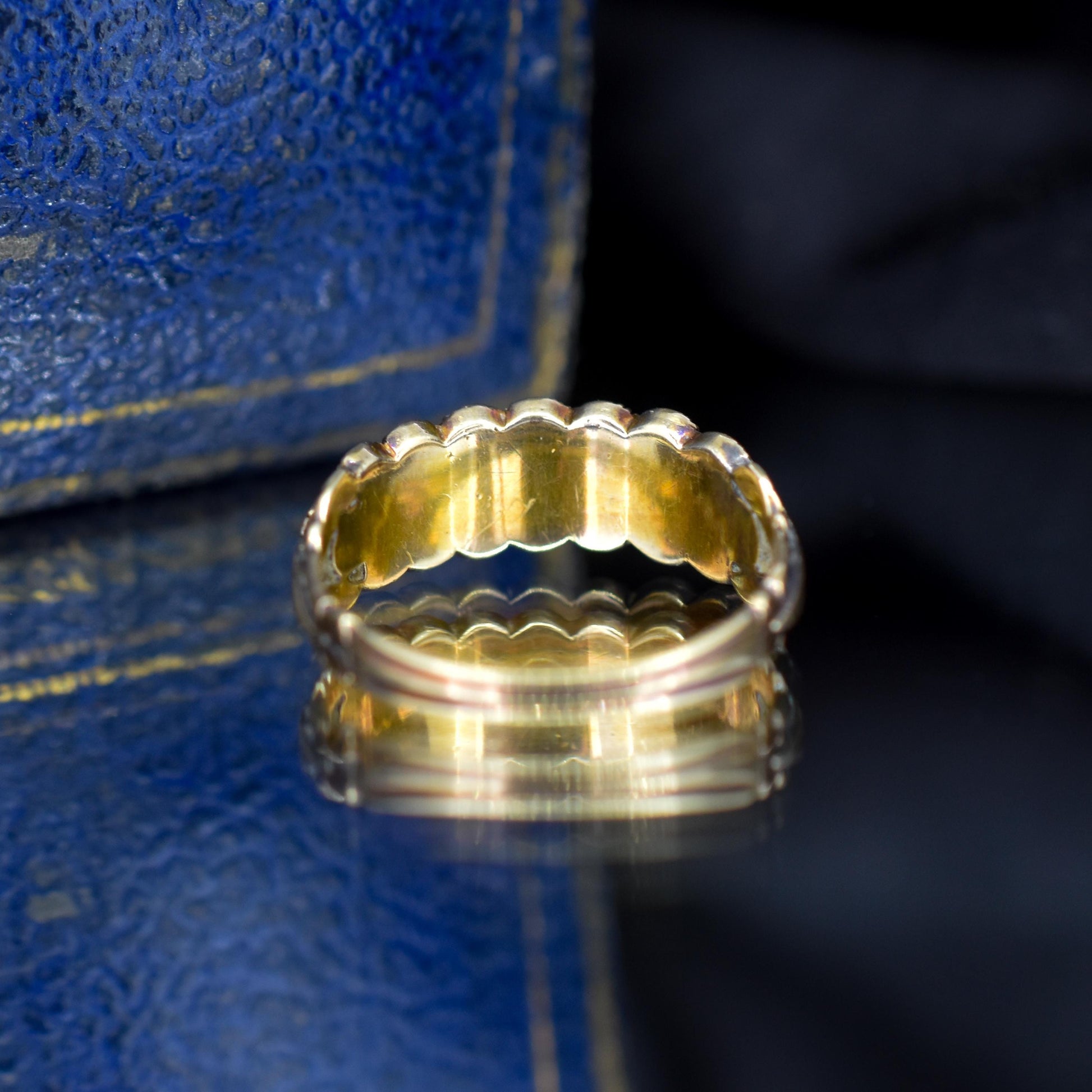 Antique Victorian Turquoise and Pearl 12ct Gold Double Row Ring