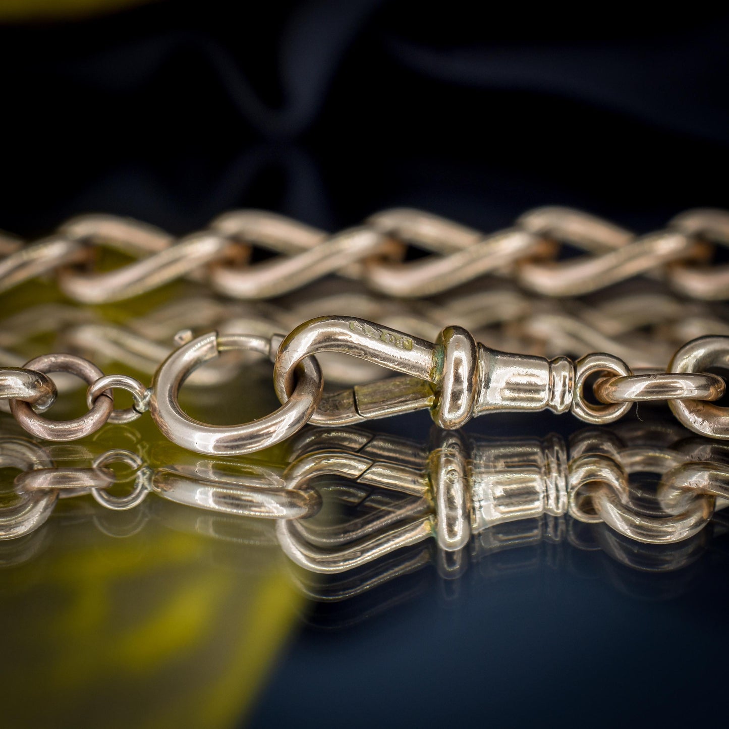 Antique 9ct Gold Oval Link Albert Watch Chain 14" | Birmingham 1902