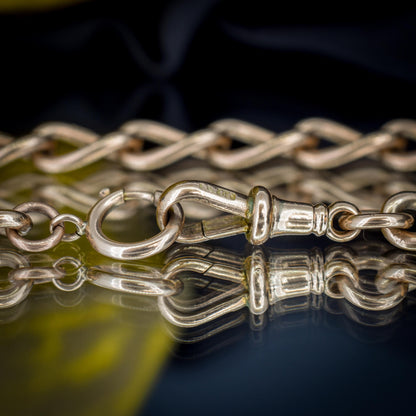 Antique 9ct Gold Oval Link Albert Watch Chain 14" | Birmingham 1902