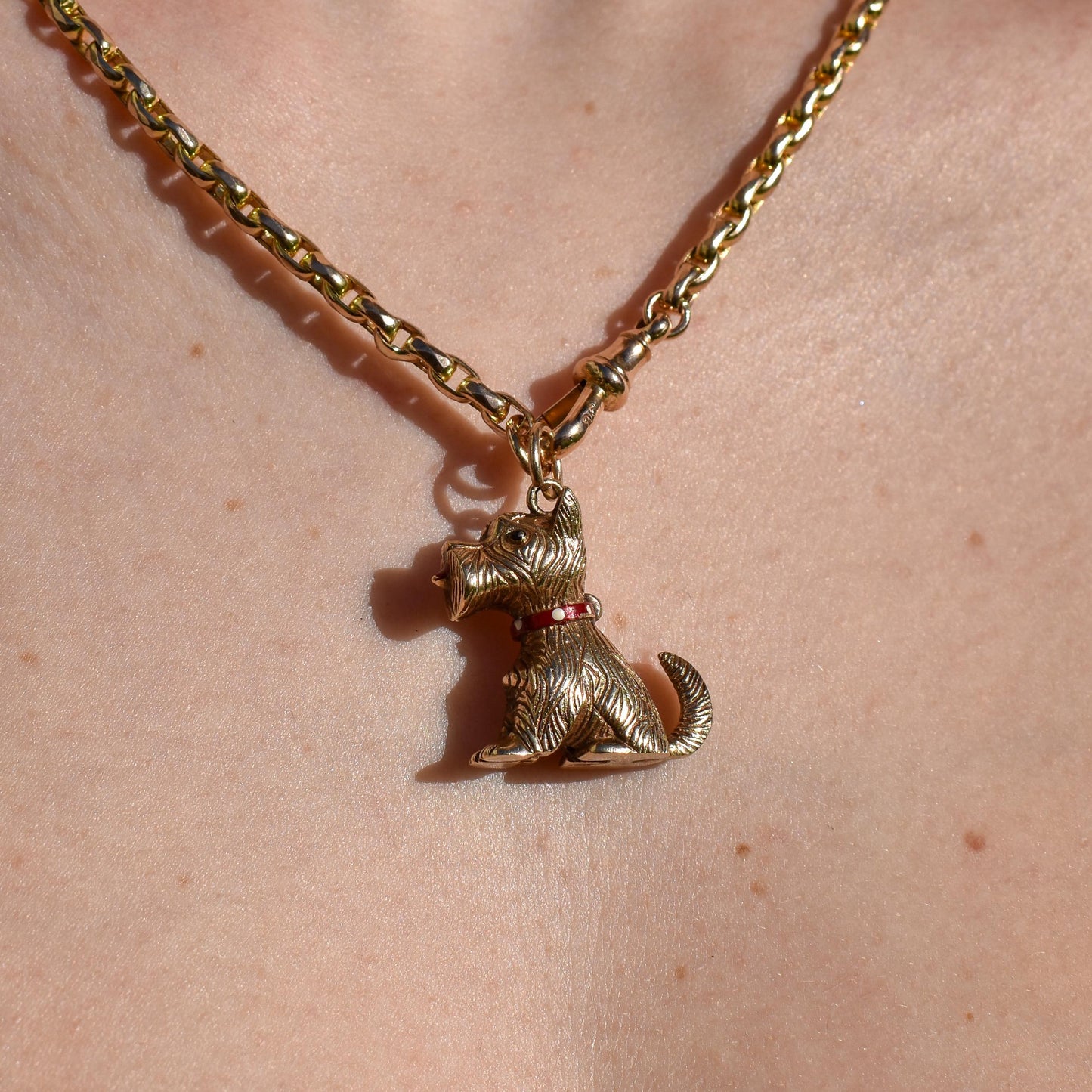 Vintage 9ct Gold Enamelled Scottie Terrier Dog Charm | London 1976