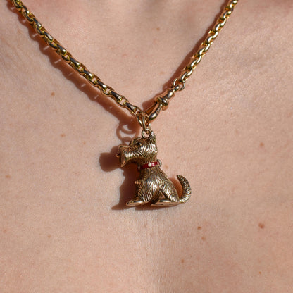 Vintage 9ct Gold Enamelled Scottie Terrier Dog Charm | London 1976