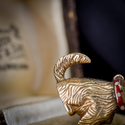 Vintage 9ct Gold Enamelled Scottie Terrier Dog Charm | London 1976