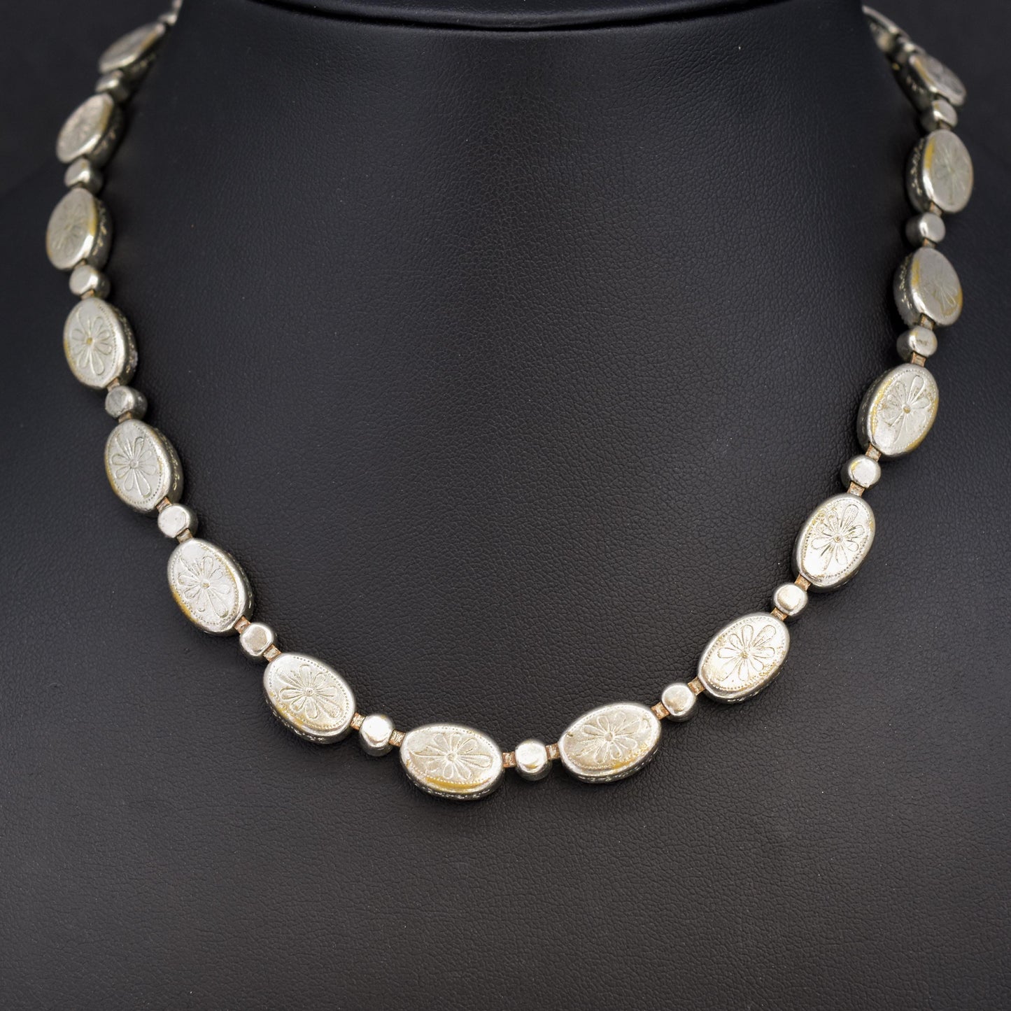 Vintage Pink Paste Bezel Set Riviere Necklace | Art Deco