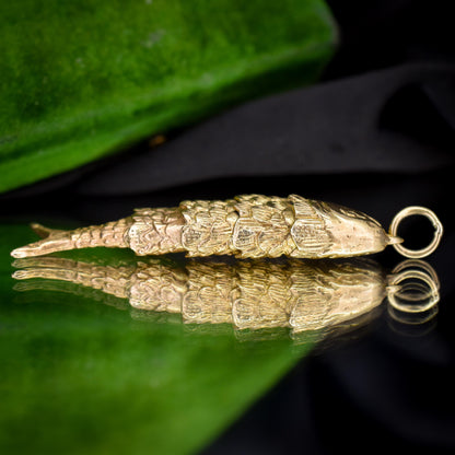 Vintage 9ct Gold Large Articulated Fish Charm