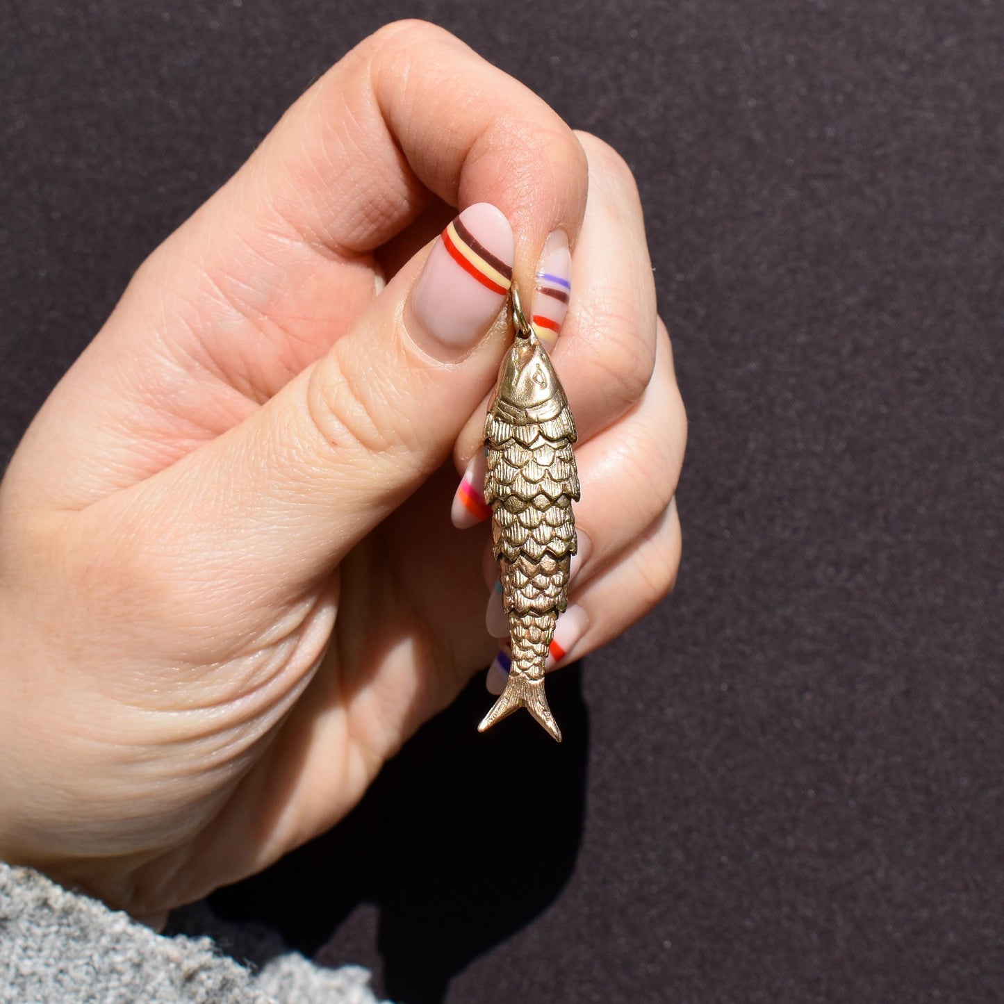 Vintage 9ct Gold Large Articulated Fish Charm