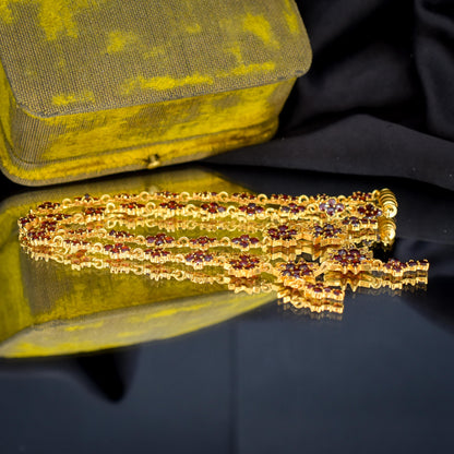 Antique 17.5" Victorian Bohemian Garnet Fringe Drop Necklace