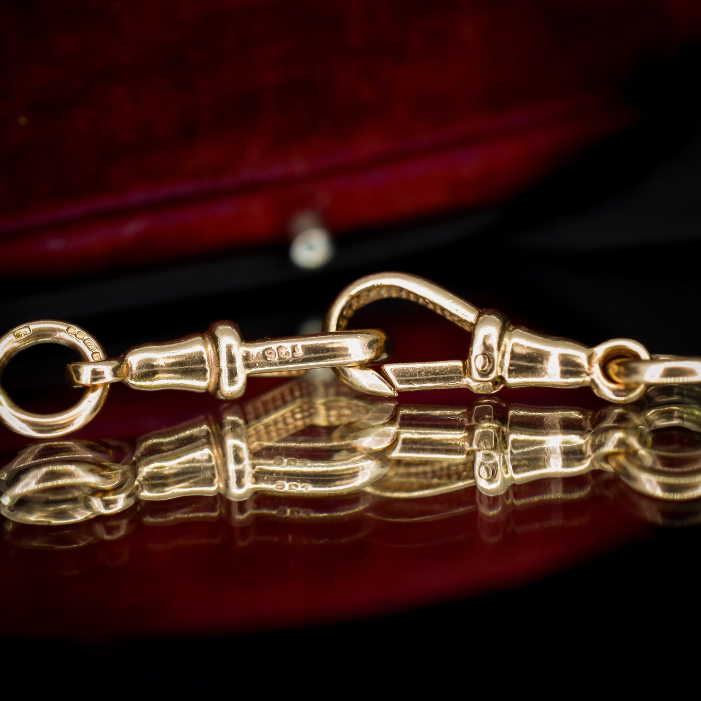 Vintage Matching Pair of 9ct Gold Dog Clip Charm | Extender