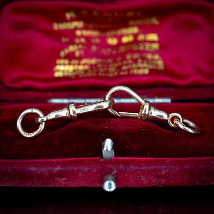 Vintage Matching Pair of 9ct Gold Dog Clip Charm | Extender