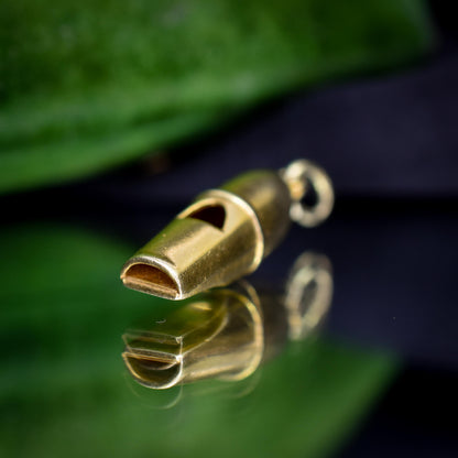 Vintage 14ct Yellow Gold Whistle Charm Pendant