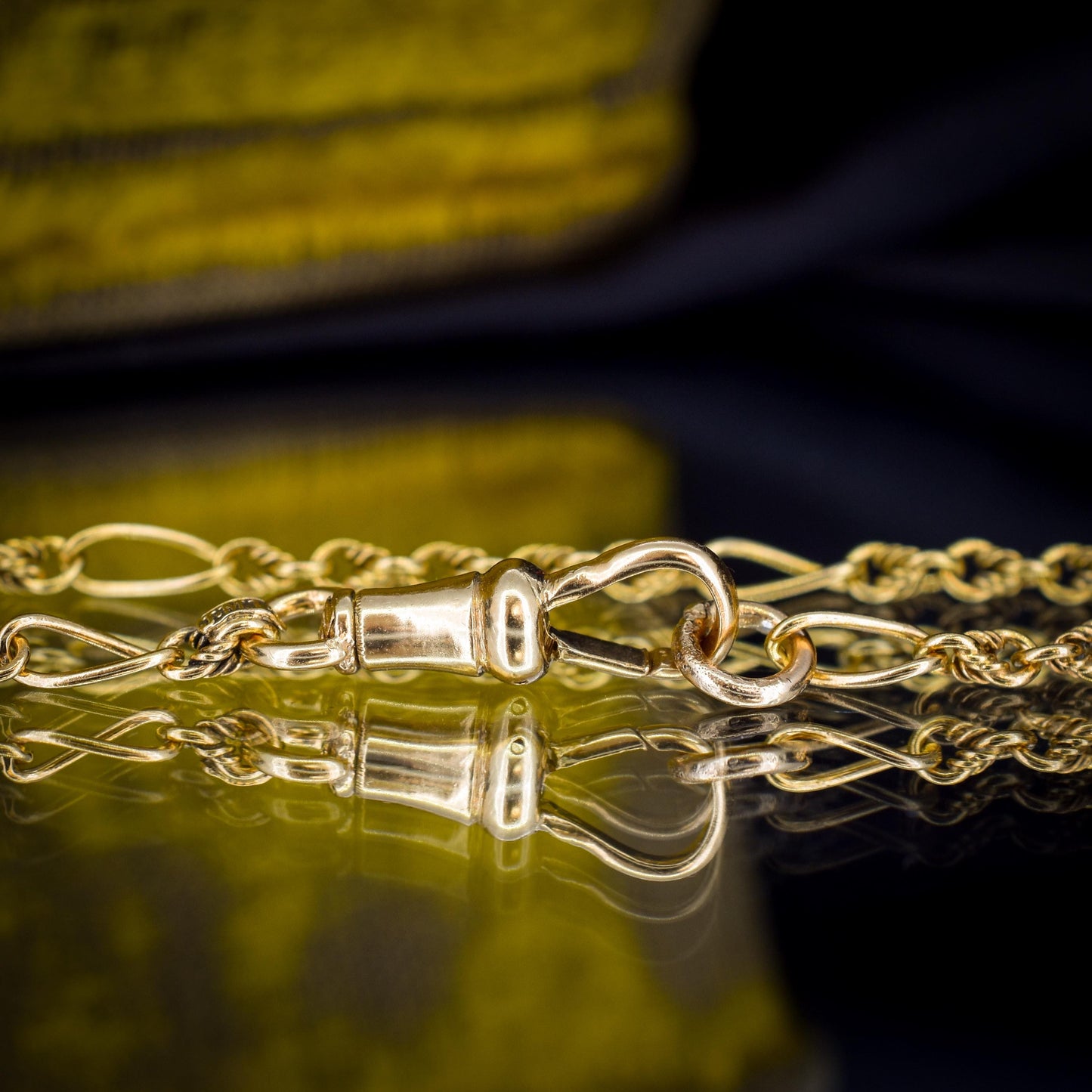 Antique 15ct Yellow Gold Fancy Link Chain Necklace with 18ct Dog Clip | 19.75"