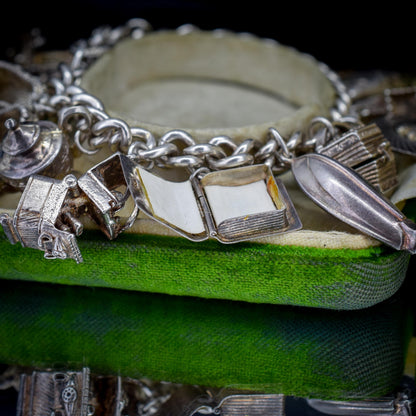 Vintage 82g Sterling Silver Multi Charm Bracelet | 7"