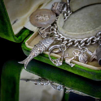 Vintage 82g Sterling Silver Multi Charm Bracelet | 7"
