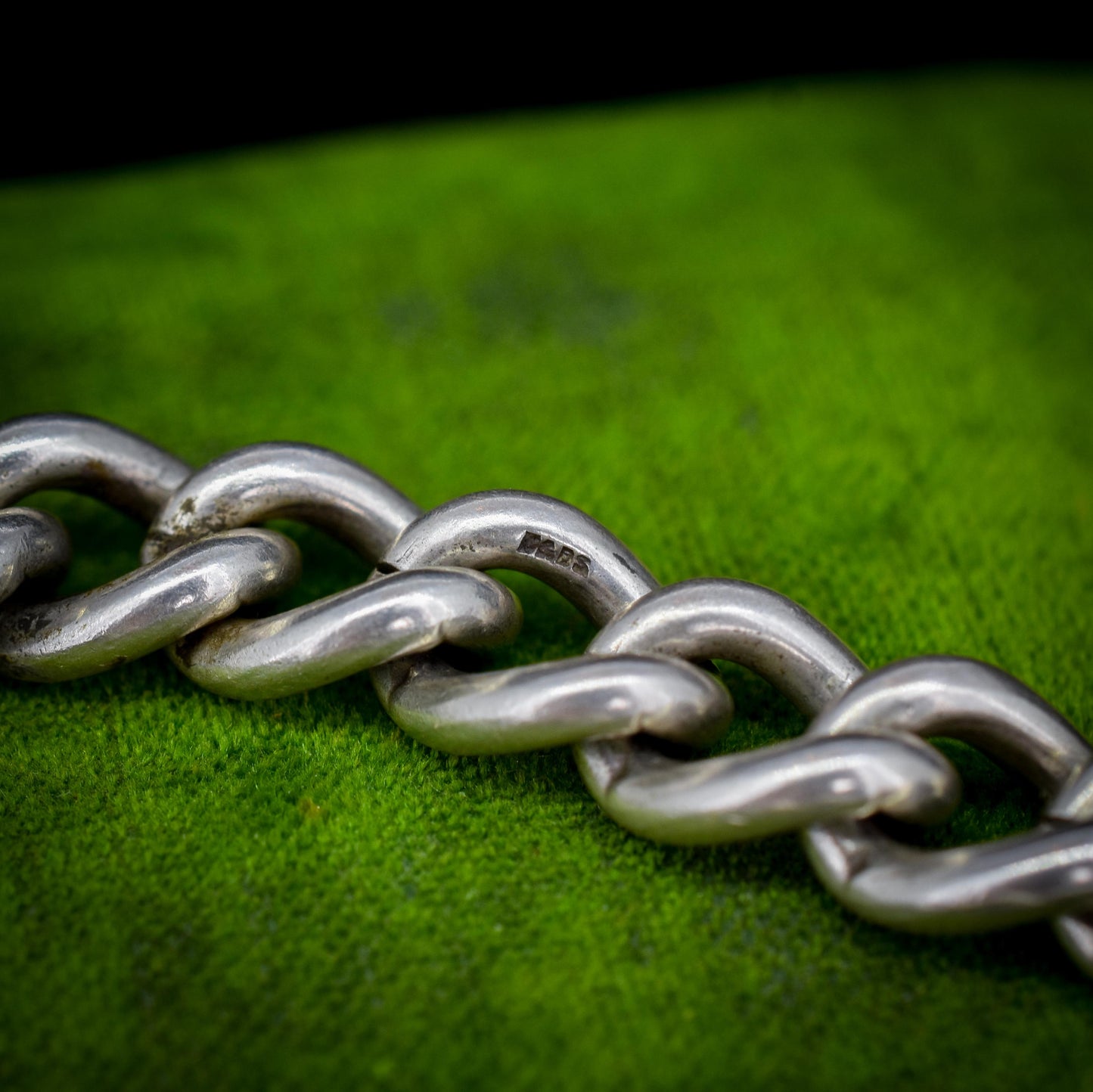 Vintage Heavy Chunky Heart Padlock Sterling Silver Curb Bracelet 7"