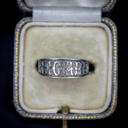 Antique REGARD Sterling Silver Chunky Band Ring