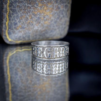 Antique REGARD Sterling Silver Chunky Band Ring