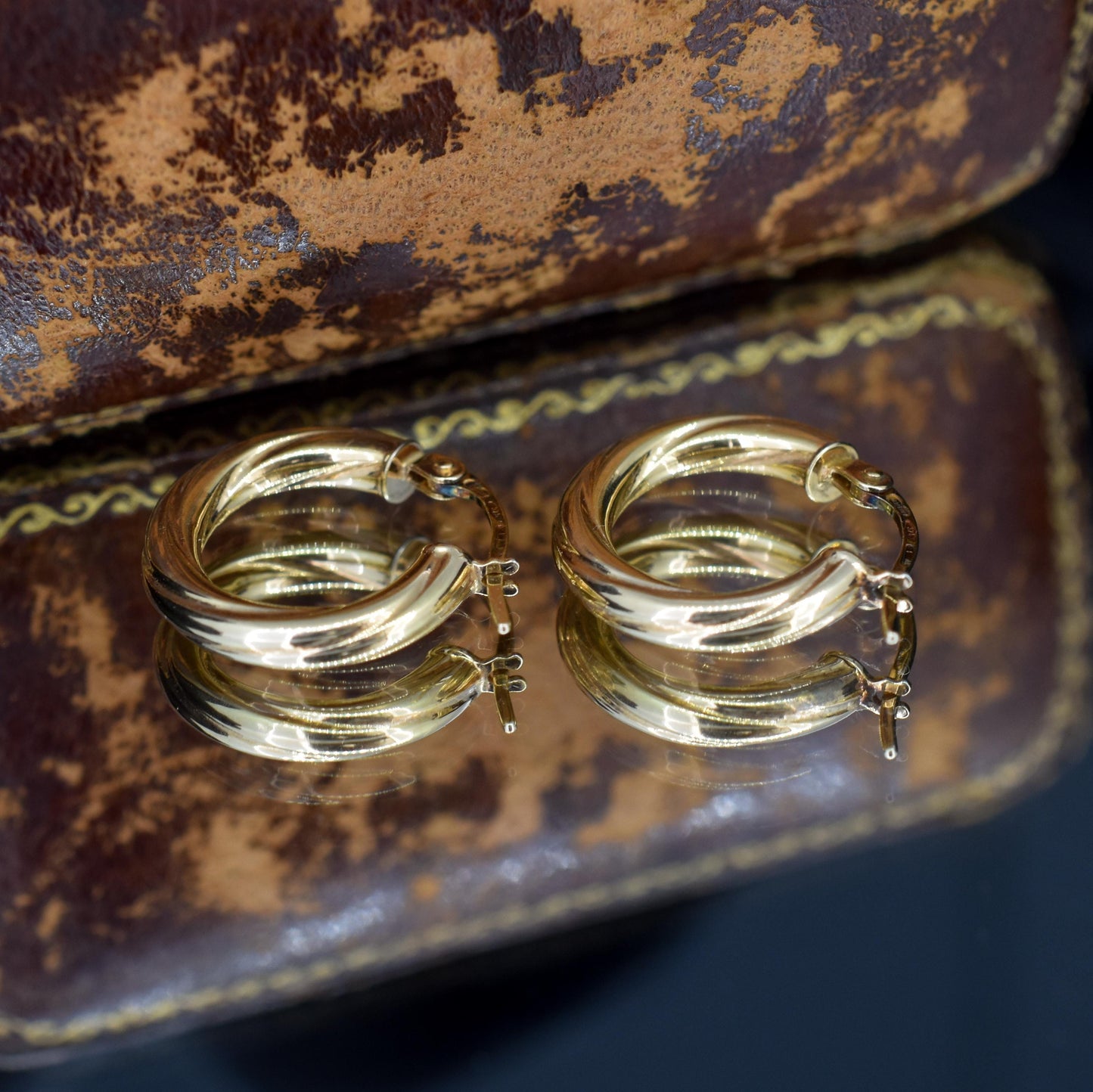 Vintage 9ct Yellow Gold Hoop 'Hoops' Earrings