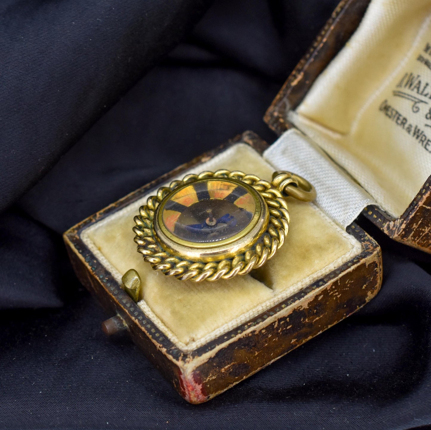 Antique Rolled Gold Compass Pendant Charm