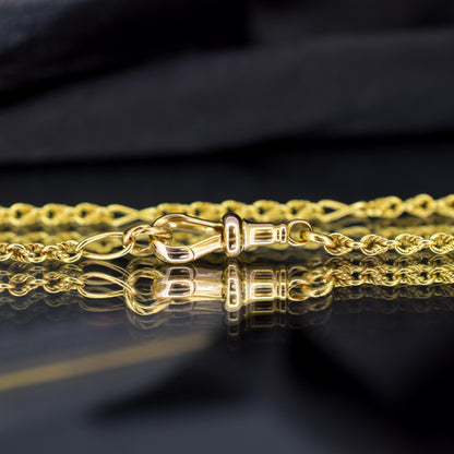 Antique 15ct Yellow Gold Fancy Link Chain Necklace with 18ct Dog Clip | 19.25"
