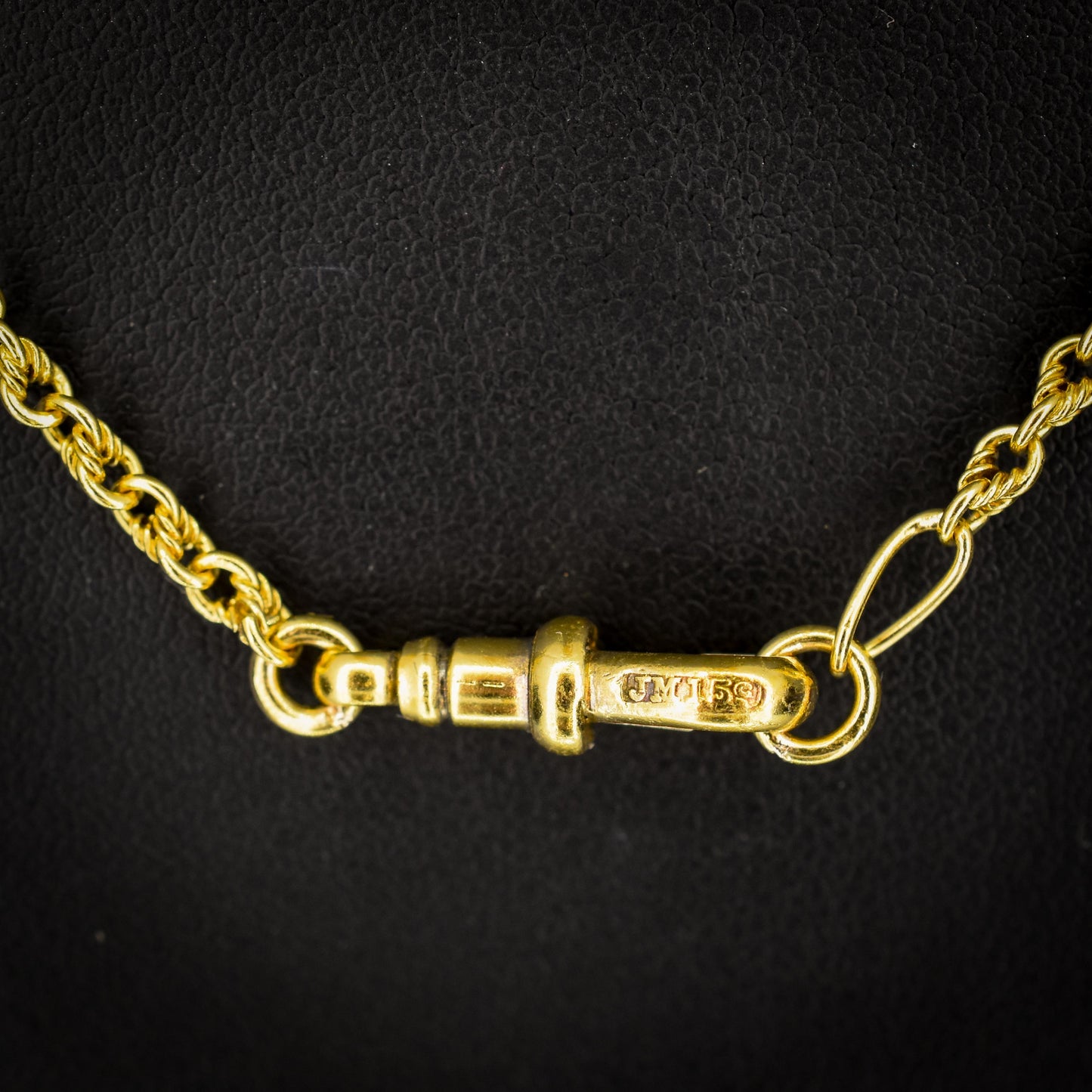 Antique 15ct Yellow Gold Fancy Link Chain Necklace with Dog Clip | 19.5"