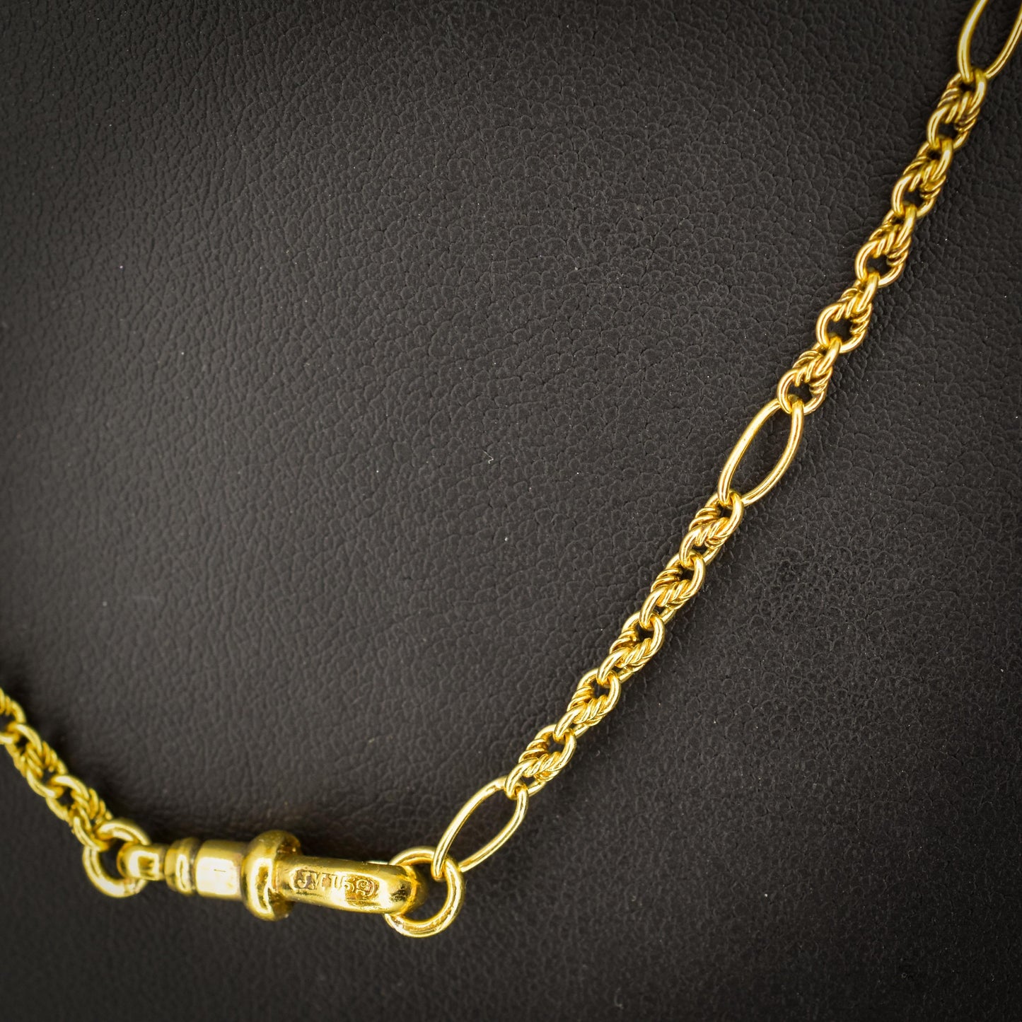 Antique 15ct Yellow Gold Fancy Link Chain Necklace with Dog Clip | 19.5"
