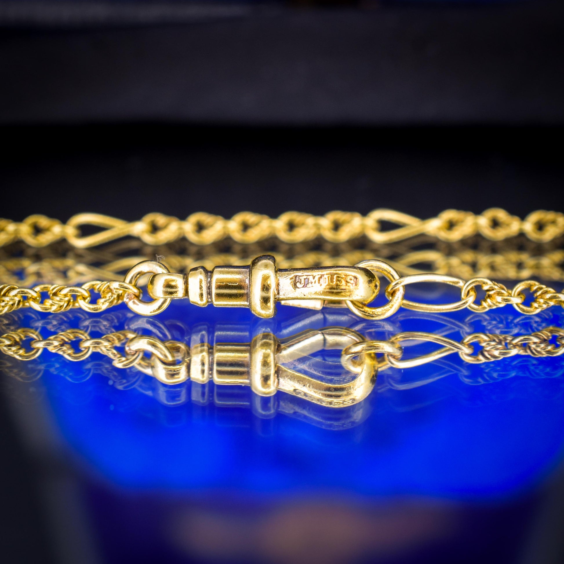 Antique 15ct Yellow Gold Fancy Link Chain Necklace with Dog Clip | 19.5"