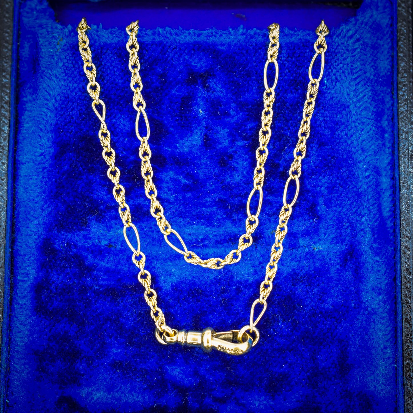 Antique 15ct Yellow Gold Fancy Link Chain Necklace with Dog Clip | 19.5"