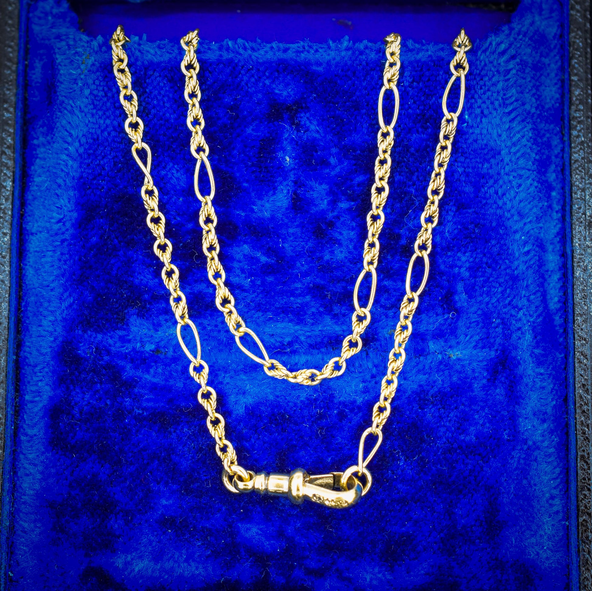 Antique 15ct Yellow Gold Fancy Link Chain Necklace with Dog Clip | 19.5"