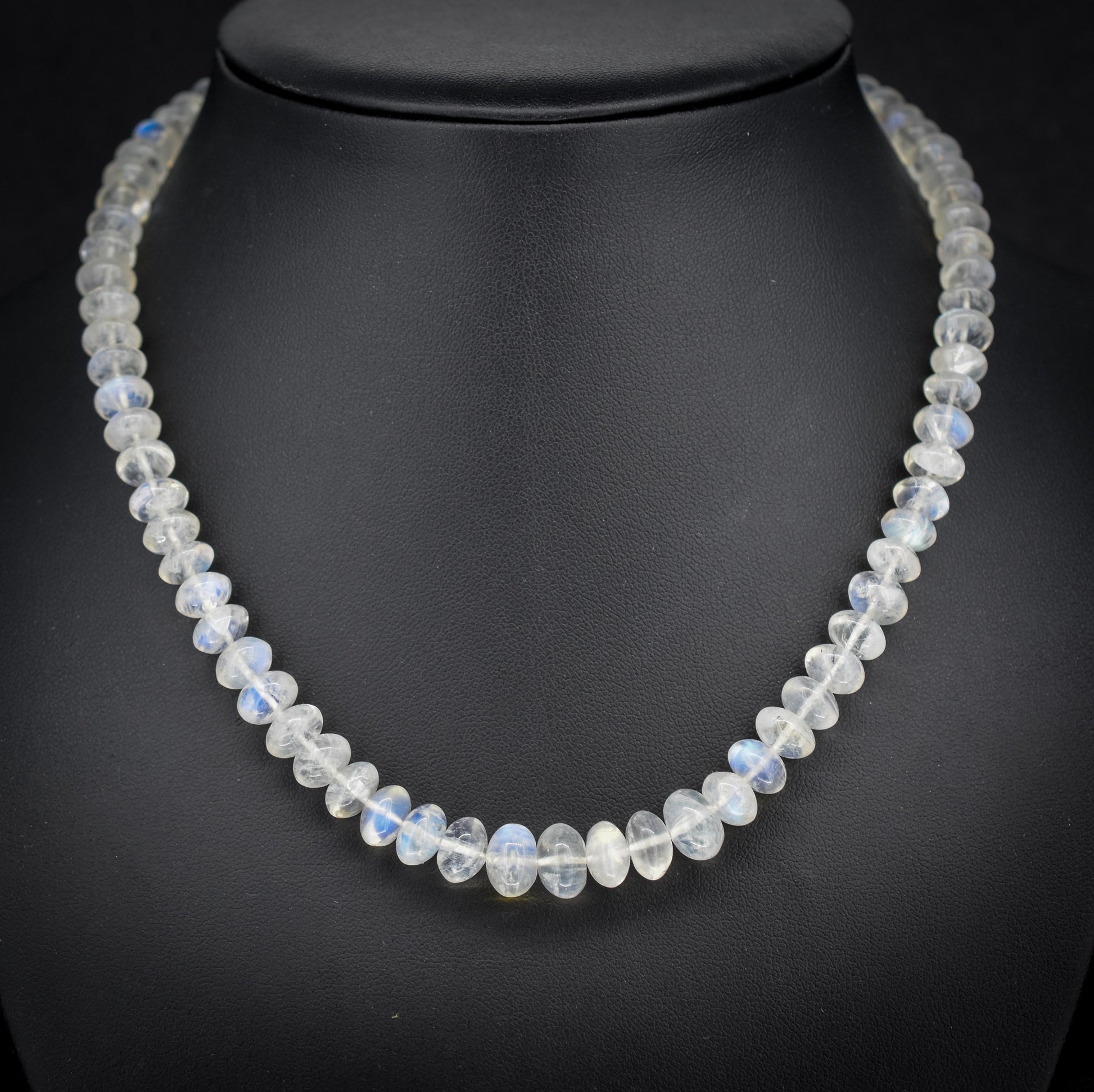 Rainbow Moonstone Beaded Necklace | 16.5"