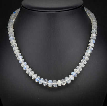 Rainbow Moonstone Beaded Necklace | 16.5"