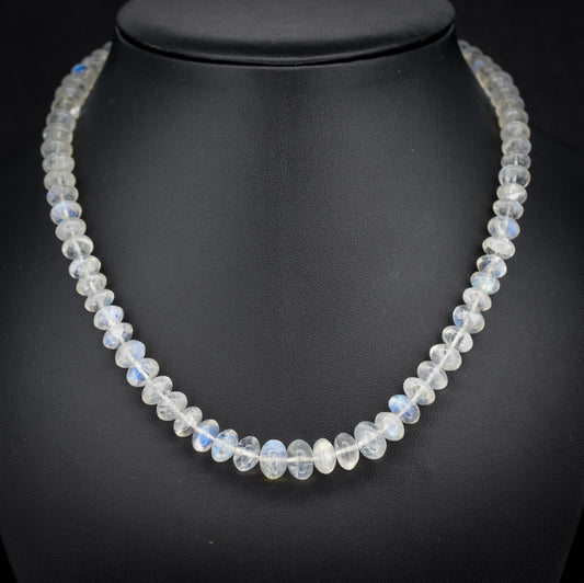 Rainbow Moonstone Beaded Necklace | 16.5"