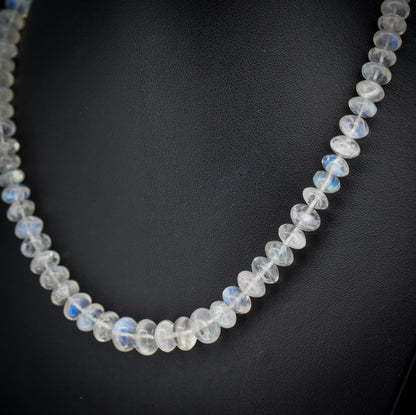 Rainbow Moonstone Beaded Necklace | 16.5"