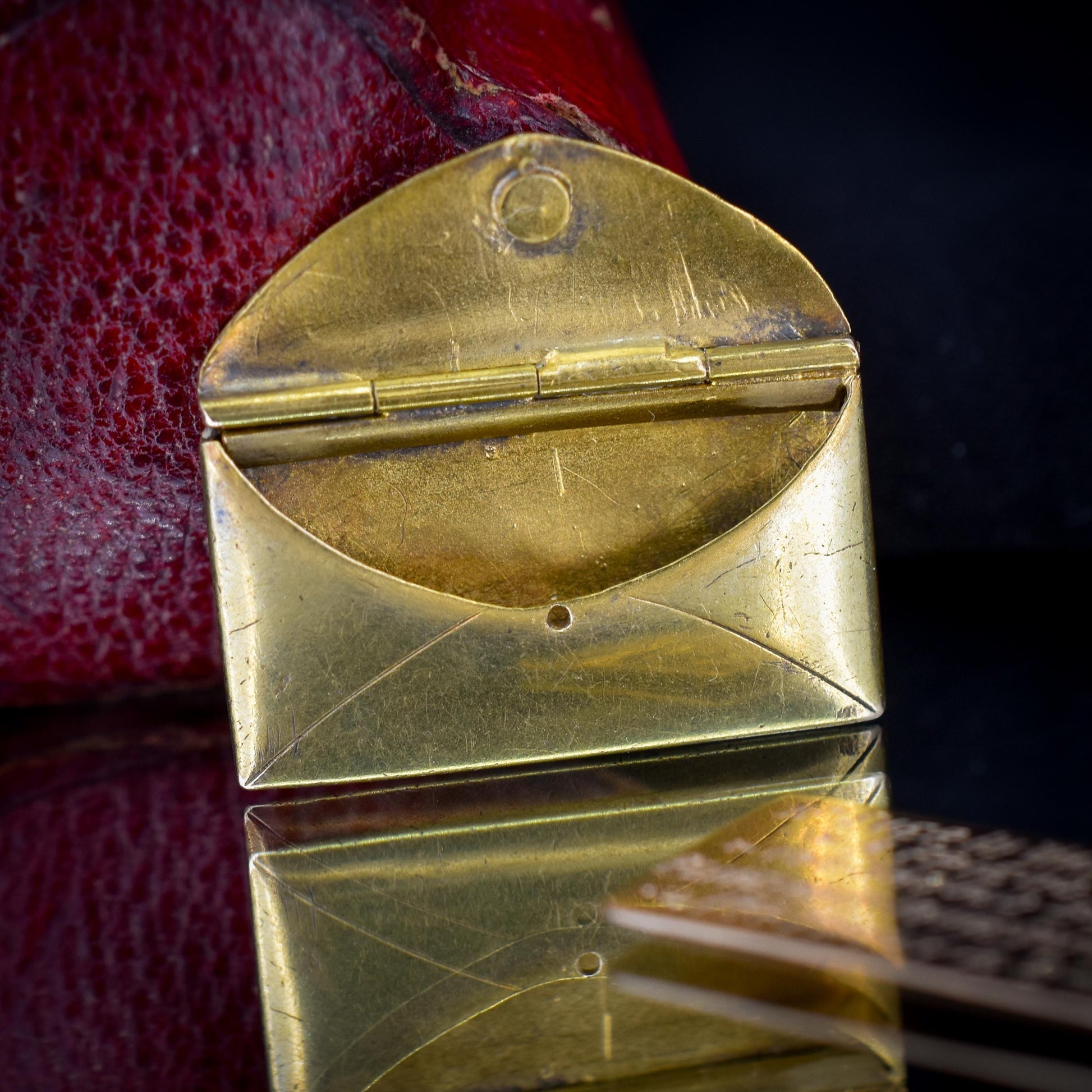 Antique 18ct Gold Diamond Envelope Love Letter Charm Pendant