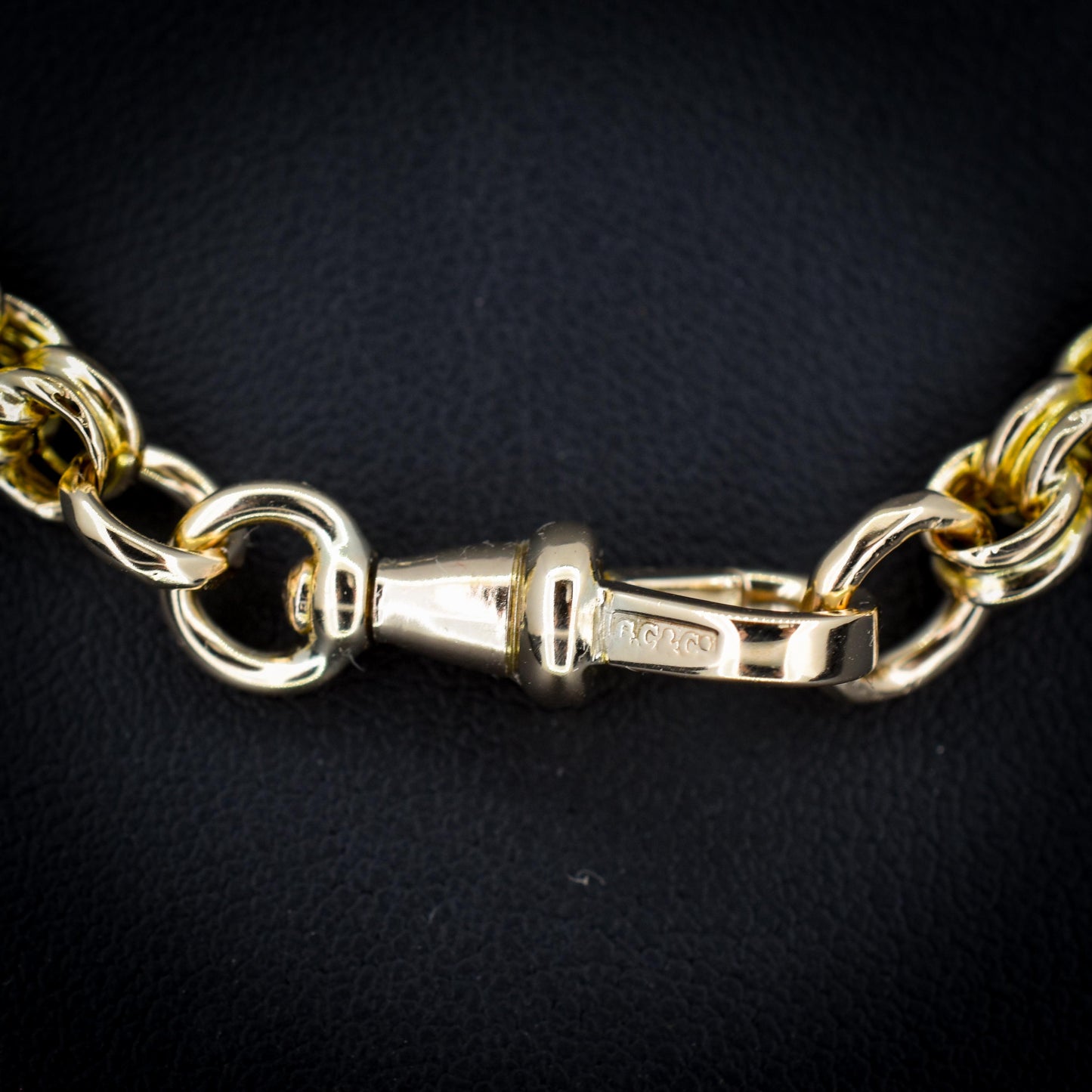 Antique 14.75" 10ct Gold Chunky Intertwined Bar Link Chain Necklace