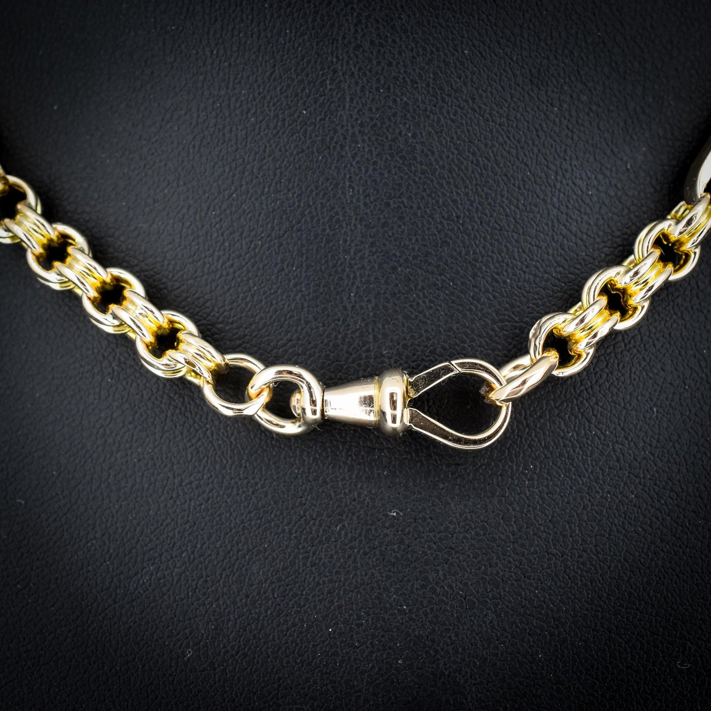 Antique 14.75" 10ct Gold Chunky Intertwined Bar Link Chain Necklace