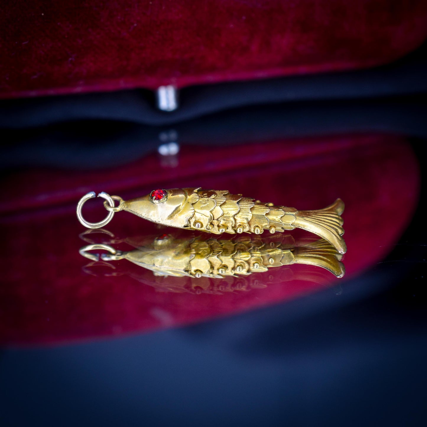 Vintage 14ct Yellow Gold Articulated Fish Charm
