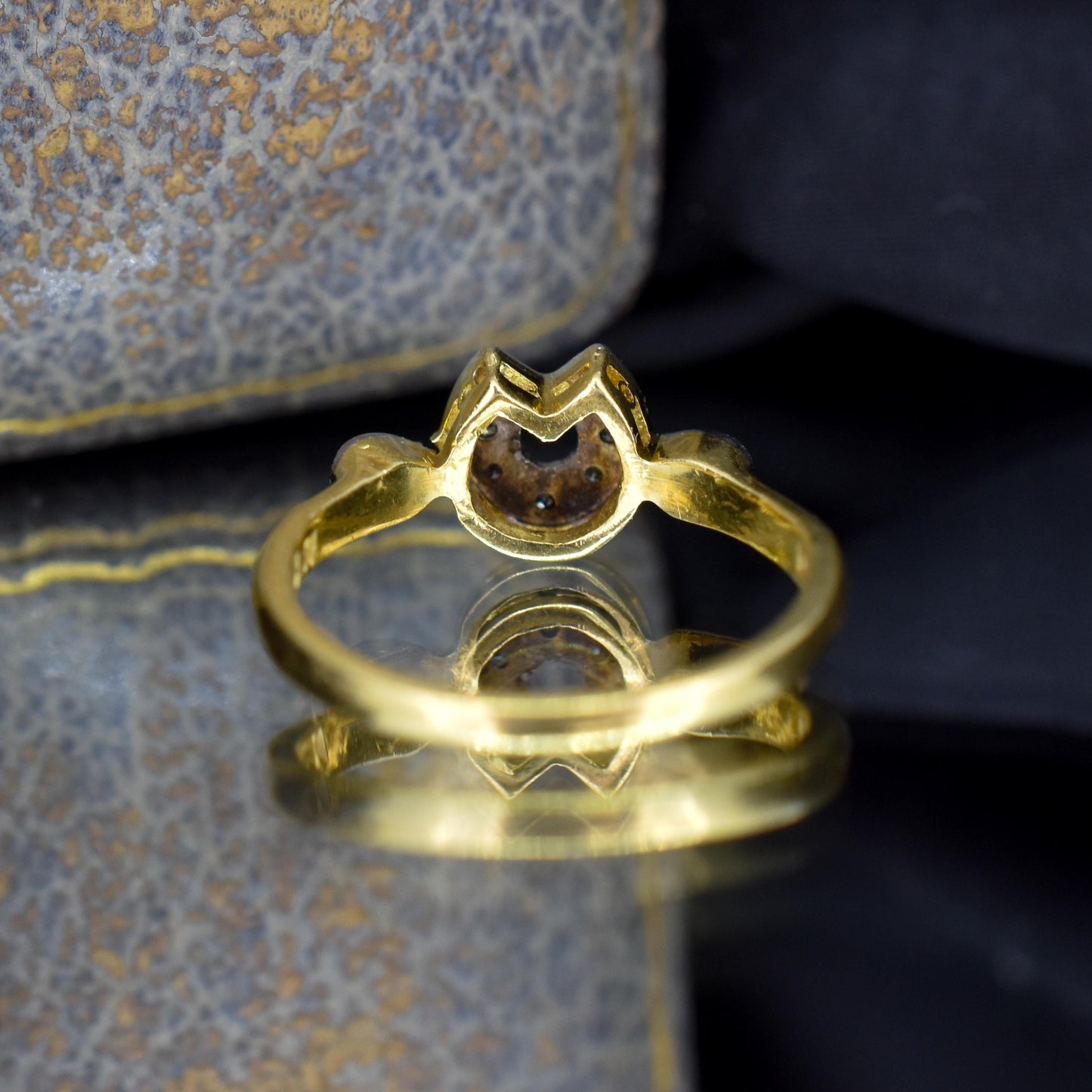 Antique Diamond Horseshoe Equestrian 18ct Yellow Gold Ring
