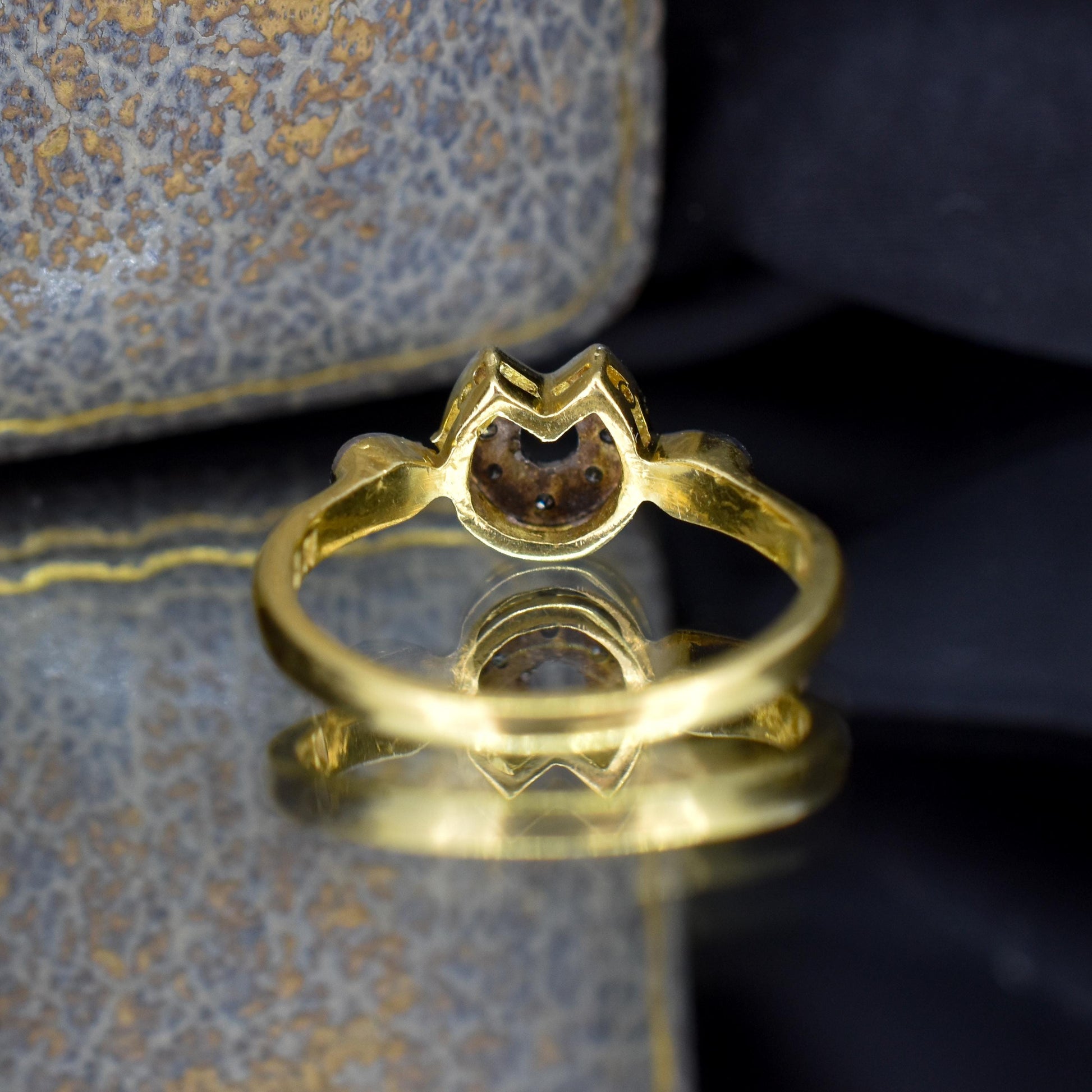 Antique Diamond Horseshoe Equestrian 18ct Yellow Gold Ring