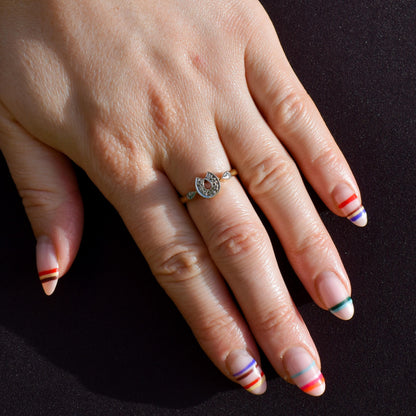 Antique Diamond Horseshoe Equestrian 18ct Yellow Gold Ring