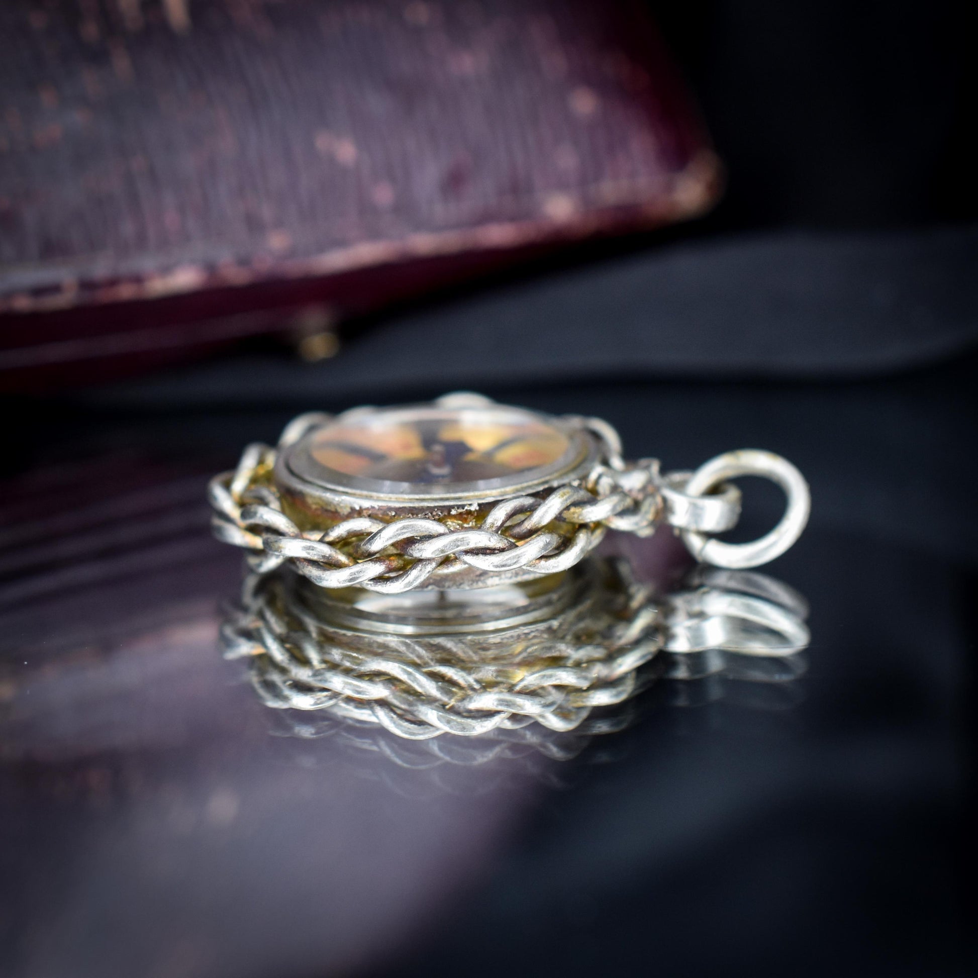 Antique Round Compass Pendant Charm