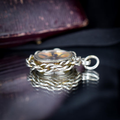 Antique Round Compass Pendant Charm