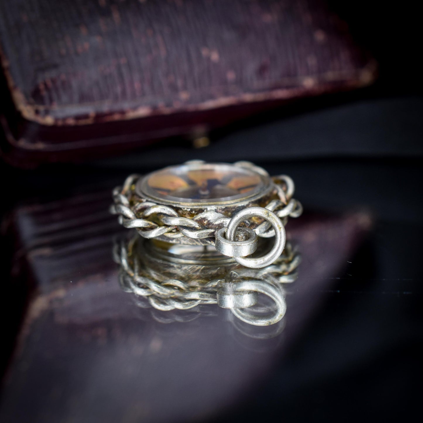 Antique Round Compass Pendant Charm