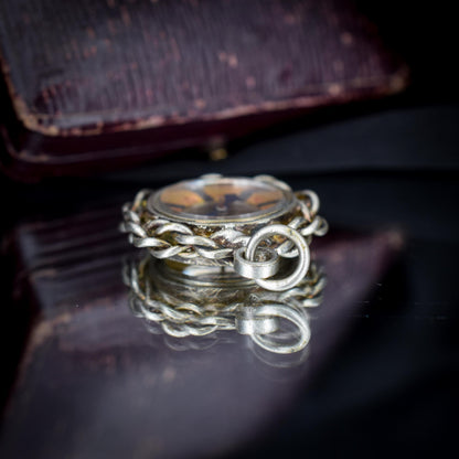 Antique Round Compass Pendant Charm