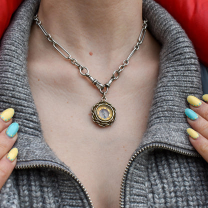 Antique Round Compass Pendant Charm