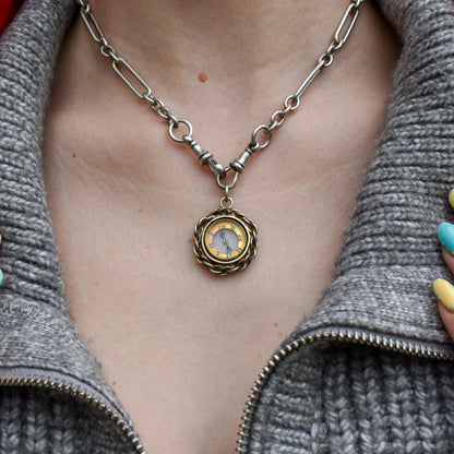 Antique Round Compass Pendant Charm