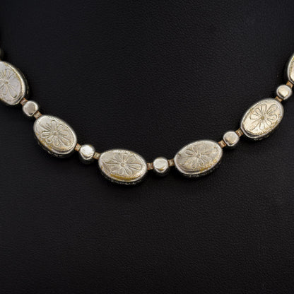 Vintage Pink Paste Bezel Set Riviere Necklace | Art Deco