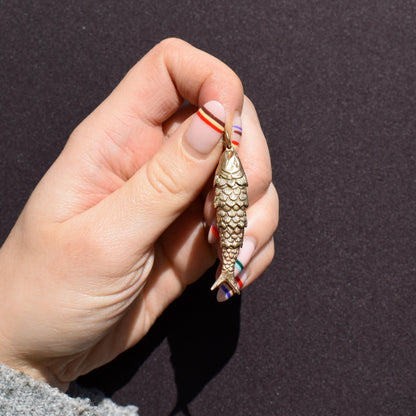 Vintage 9ct Gold Large Articulated Fish Charm