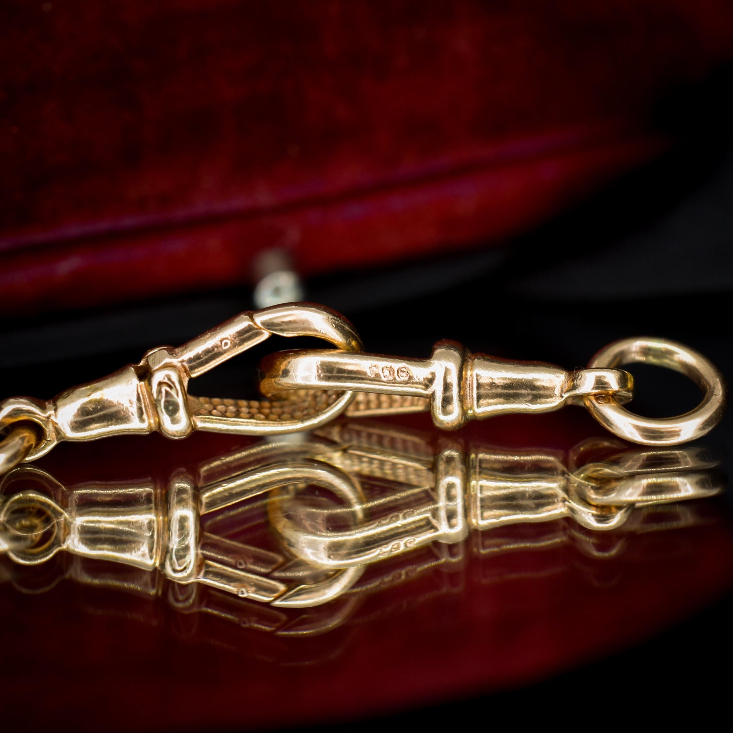 Vintage Matching Pair of 9ct Gold Dog Clip Charm | Extender