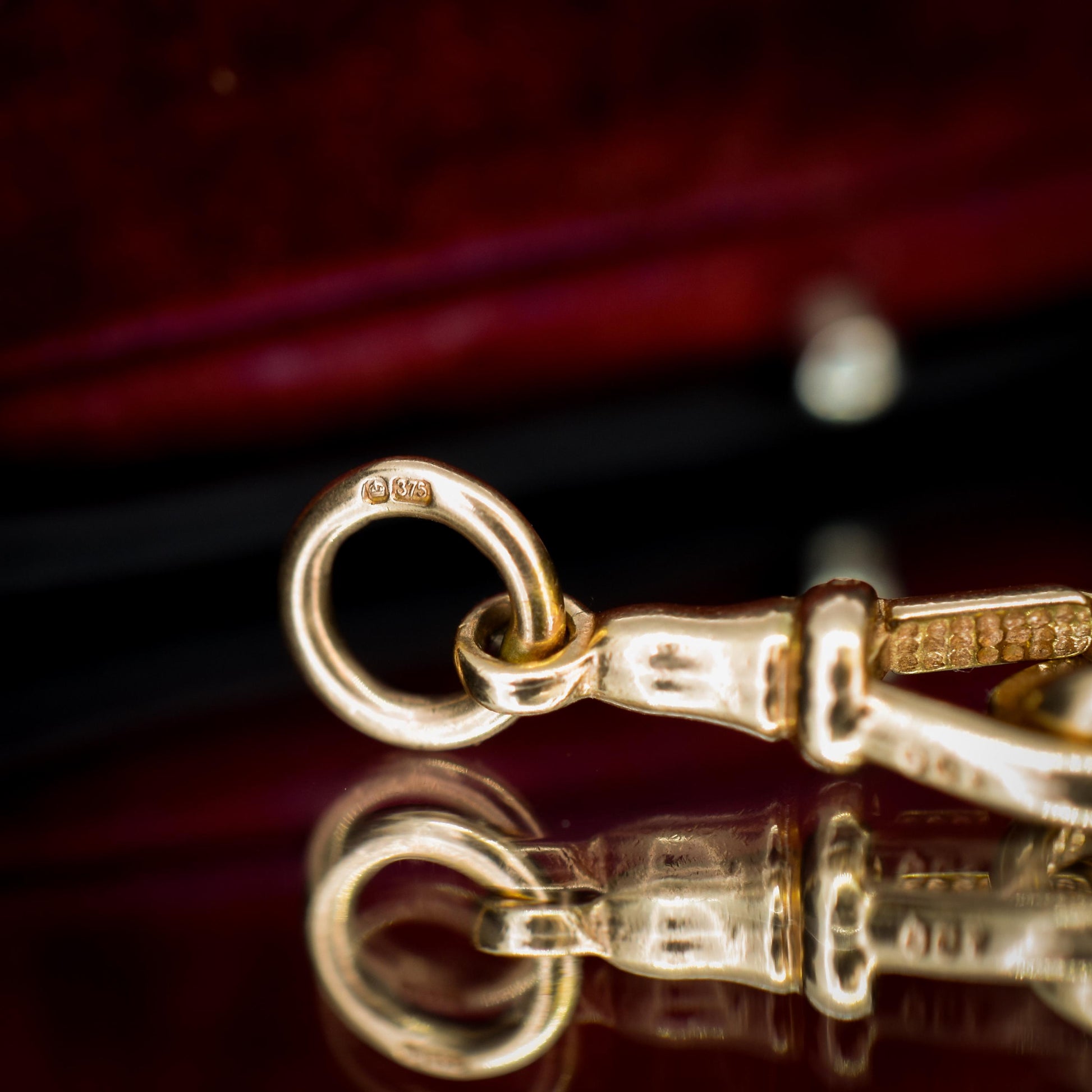 Vintage Matching Pair of 9ct Gold Dog Clip Charm | Extender